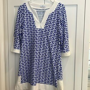 Jude Connally dress. Size S. Blue and white print